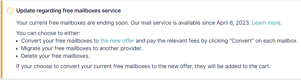 Gandi 免費信箱沒了