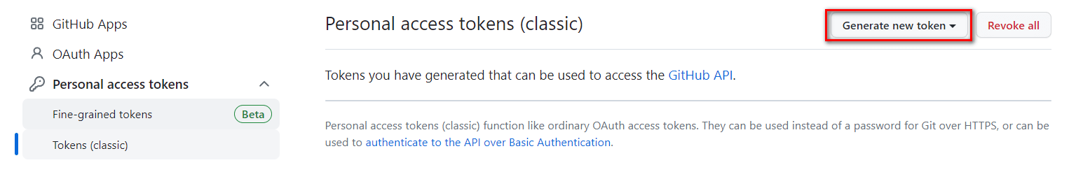 generate new github token